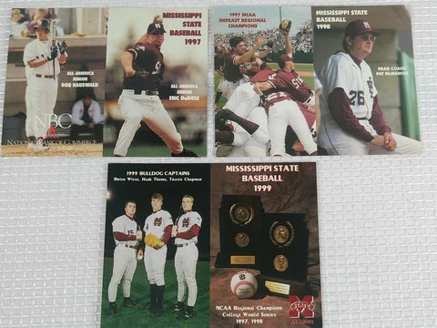 Mississippi State Bulldogs Baseball 1997 1998 1999 Pocket Schedules Flat WOW Cover