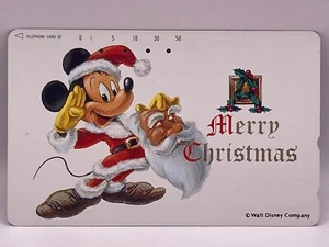 Mickey Mouse/ Merry Christmas Walt Disney Company Japanese Telephone Card 50 NTT - Picture 1 of 10