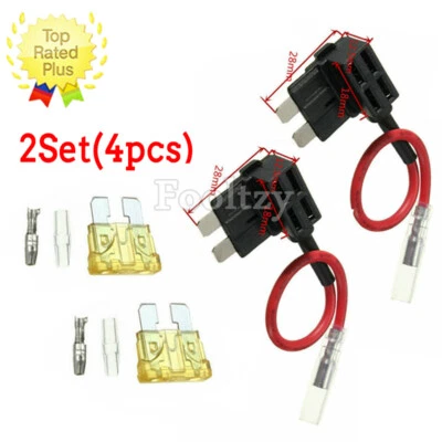 2 x Car Add A Circuit Piggy Back Fuse Tap Standard Blade Fuse Holder ATO 12V - Image 1 of 4