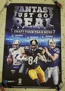 2018 Fantasy NFL DirecTV Marketing Promotional Football Poster