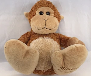 Milwaukee County Zoo Monkey Sitting 10” Tall Curly Brown Tan Plush StuffedAnimal - Picture 1 of 8