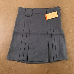 French Toast Girls Size 10 Grey Adjustable Waist Front Tab Pleated Skirt NWT - Picture 1 of 4