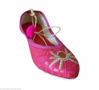 Mujer Zapatos Rosa Tradicional Indio Hecho a Mano Mojaries Mocasines Jutties EE. UU. 4-6 Foto 1 de 4