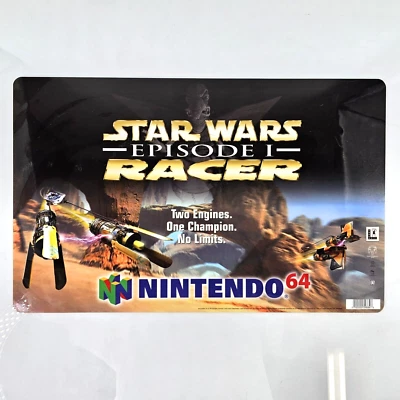 1998 Nintendo N64 Star Wars Episode 1 Racer Plexi Display Counter Mat Poster - Image 1 of 4