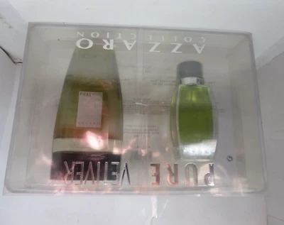 JUEGO DE VETIVER PURO AZZARO: SPRAY EDT DE 2,5 OZ + CHAMPÚ PARA CABELLO Y CUERPO DE 5 OZ RARO DE COLECCIÓN Foto 1 de 2