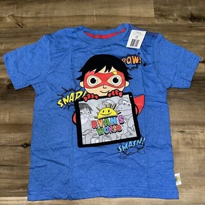 Ryan's World Boy's Graphic Tee Shirt Size S 4 Red Titan Gus Sunshine Superhero - Picture 1 of 4