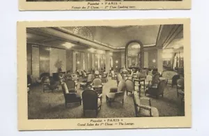 SS Paris Postkarte - 1. Klasse Lounge / Grand Salon - CGT French Line - Bild 1 von 2