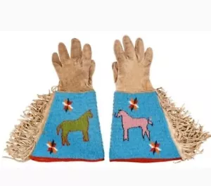 Handgefertigte Handschuhe aus Perlenleder im alten amerikanischen Stil GV925 - Bild 1 von 2