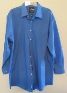 Camisa de vestir de viaje Stafford azul para hombre talla 17-17 1/2 X-grande manga larga negocios - Imagen 1 de 7