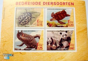 Netherlands Local mail - Block Endangered Animals a.o. Panda, Turtle, Owl - Picture 1 of 1