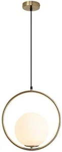 Kronleuchter Beleuchtung 1-flammig gold mit weiß mattiert BOKT Mid Century Modern - Bild 1 von 5