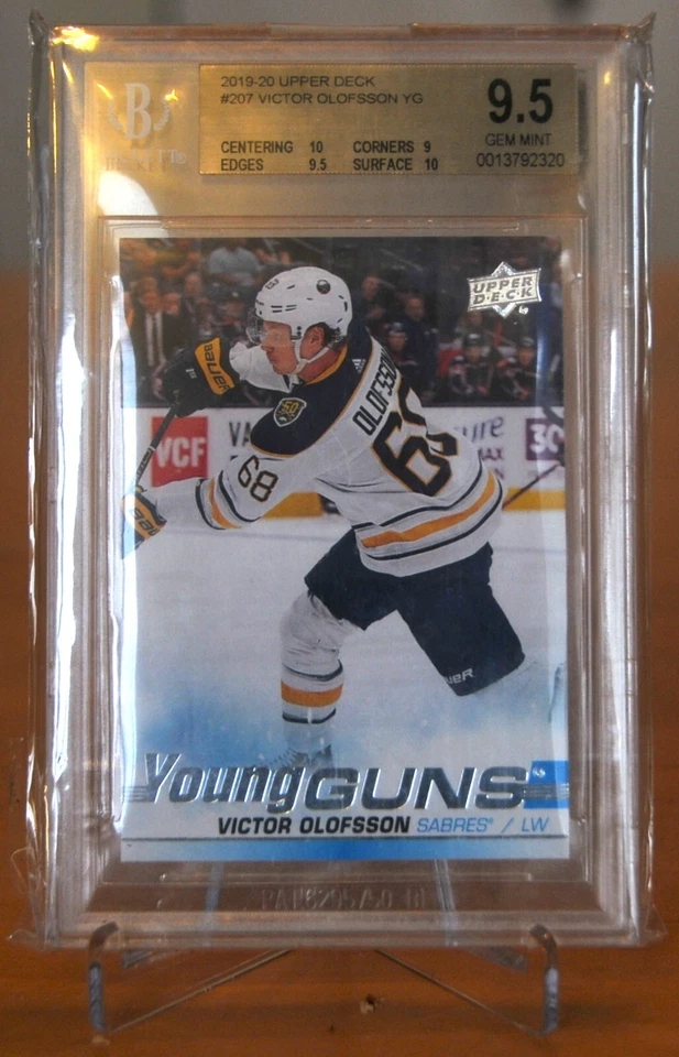 2019 20 Upper Deck Young Guns Rookie Victor Olofsson #207 9.5 Gem Mint 2 X 10 - Image 1 of 2