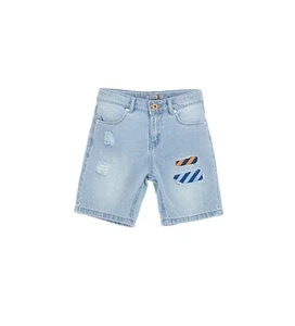 Cotton Denim Bermuda Shorts Blue Boys Cargo Shorts 100 % Cotton - Picture 1 of 6