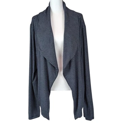 Chaqueta Cárdigan Lou & Grey Cascada Frente Abierto Talla XL Azul Rayas Bolsillos Fluido Foto 1 de 4