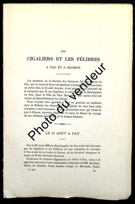 Poésie en Béarn: Collectif 1890. Les cigaliers et les félibres à Pau et à Oloron - Photo 1/4