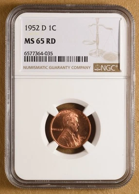 1952 D Lincoln Wheat Penny NGC MS65RD - Image 1 of 4