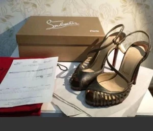 Christian Louboutin Women’s Bronze 6.5 US Stiletto Heels 12cm, Size 23.5cm /Use - Picture 1 of 3