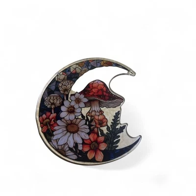 Acrílico Luna Hongo Flor Pared Ventana Colgante Decoración Cottagecore Foto 1 de 4