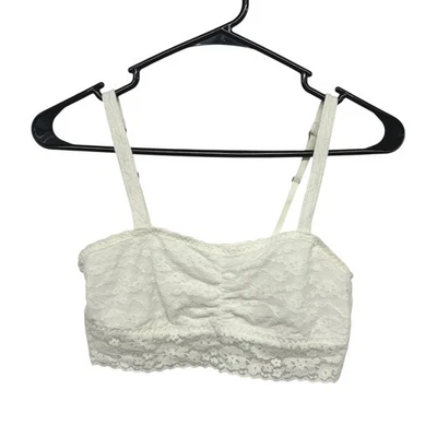 Gilly Hicks White Lace Bralette Crop Tank L Coquette Soft Girl Y2K Revival - Image 1 of 4