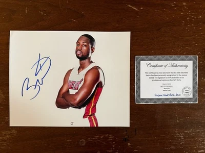 FOTOGRAFÍA DE BALONCESTO 8X10 FIRMADA POR DWYANE WADE AUTÓGRAFO DE MIAMI HEAT Foto 1 de 4