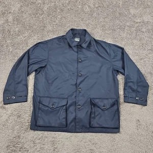 Gap Jacket Mens XL Navy Blue Nylon Button Front Lined Premium Classic Tailored - Picture 1 of 11