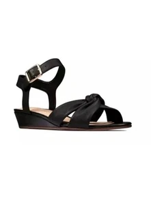 Clarks Sense Riemchen Damen Schwarz Leder Sandalen UK Größe 7 D EU 41 - Bild 1 von 6