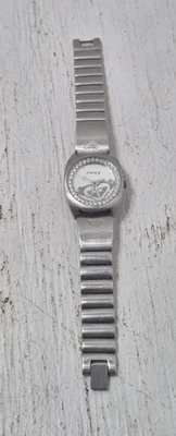 VTG Y2K Roxy Wrist Watch Womens Retro Thick Strap Panel Heart Face Punk Skater - image 1 of 3