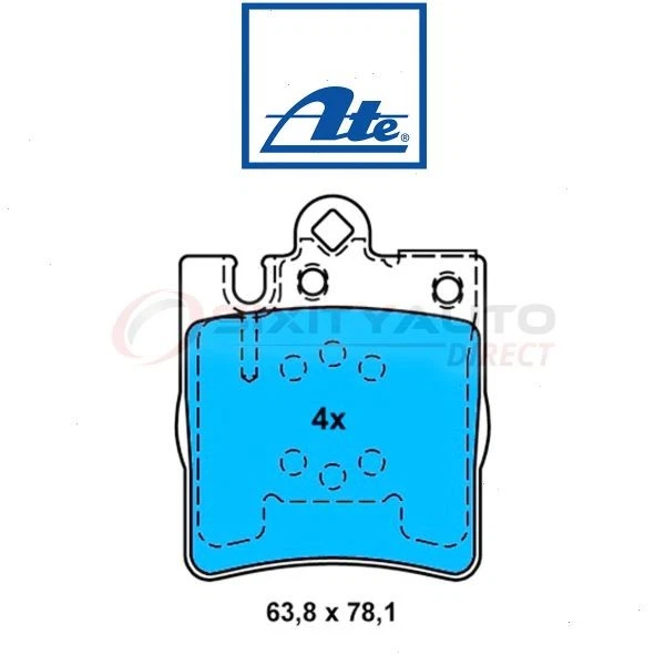 ATE Rear Disc Brake Pad Set for 1998-2002 Mercedes-Benz E430 - Braking zq - Imagem 1 de 4