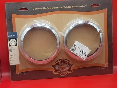 Par de anillos de ajuste de lámpara de paso Harley-Davidson OEM 69622-99B *NUEVO Foto 1 de 2