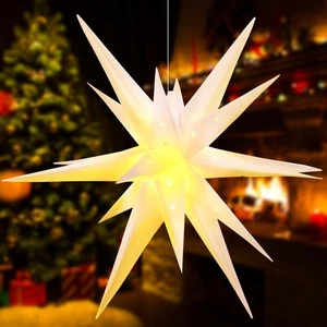 23 Pulgadas Navidad Blanco Moravia Estrella Luz Grande Moravia Árbol Superior 3D LED Ha... - Imagen 1 de 8