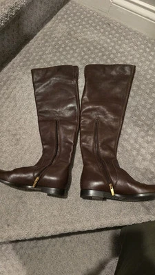 Sergio Rossi Brown Leather Knee High Boots Sz 36 - Image 1 of 3