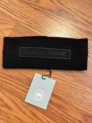 Novo com etiquetas Canada Goose emblema tonal aquecedor de orelha tiara lã preta - Imagem 1 de 2