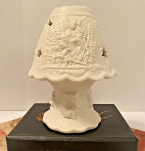 Holiday Tealight Votive Christmas Candle Holder Fairy Lamp Guardian Angel-Bisque - Picture 1 of 10