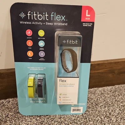 Браслет Fitbit Flex беспроводной для активного сна - черный - 2 дополнительных ремешка! - Изображение 1 из 4