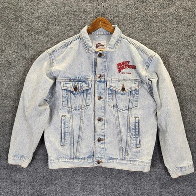 Chaqueta vaquera vintage Planet Hollywood New York talla mediana denim logotipo de camionero años 90 Foto 1 de 4