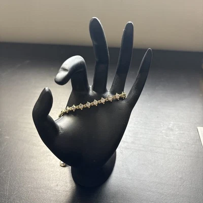 "Pulsera de tenis Judith Ripka 925 con cuentas de circonita cúbica con cuentas de vermeil esterlina 7,5""" Foto 1 de 4