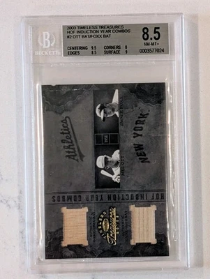2003 Timeless Treasures HOF-2 Mel Ott/Jimmie Foxx 11/25 BGS 8.5 - Image 1 of 2