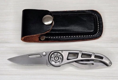 Gerber рипстоп я складной карманный нож из нержавеющей стали с кожаными ножнами - Изображение 1 из 4