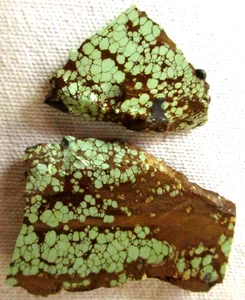 Natural  Number 8 Turquoise Slab - 44 grams - Nevada - Old Stock - Lot of 2 - Picture 1 of 2