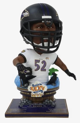Ray Lewis Baltimore Ravens Super Bowl XXXV 35 MVP Busto FoCo Cabeza Grande Bobblehead Foto 1 de 4