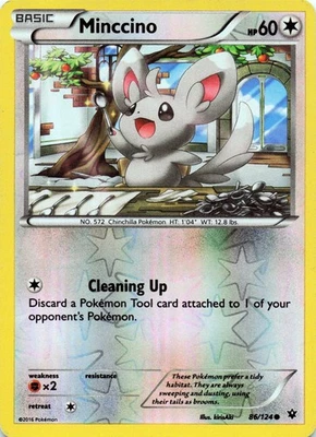 Minccino (86) 86/124 - REVERSE HOLO - XY - Fates Collide - LP/MP - Image 1 of 2