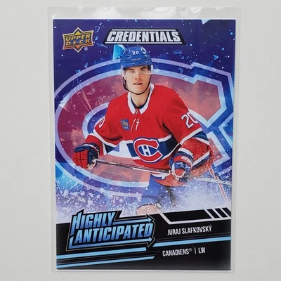 2022-23 Upper Deck Credentials Highly Anticipated Juraj Slafkovsky RC Rookie - Image 1 of 2