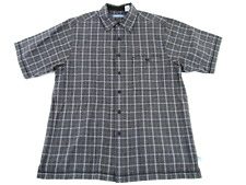 Canyon River Blues Men's Size Medium Gray Plaid Short-Sleeve Button-Up Shirt