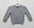 Polo Ralph Lauren pull fille 6 gris 100 % coton pull tricoté câble