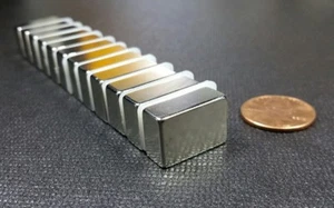 10 Neodym N45 H Blockmagnete starke Seltene Erden 3/4 Zoll x 1/2 Zoll x 5/16 Zoll - Bild 1 von 11