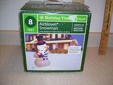 8' Inflatable Christmas Snowman Airblown Holiday Yard Outdoor Lighted 1400
