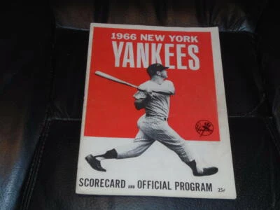 1966 YANKEES BASEBALL HISTORIC PROGRAM  MANTLE LAST CAREER GRAND SLAM HR & RUTH - Image 1 of 4