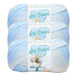 (3 Pack) Lion Brand Yarn 923-203AU Ice Cream Yarn, Blueberry - Picture 1 of 9