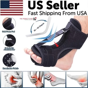 Plantar Fasciitis Night Splint Adjustable Foot Drop Ankle Brace Support Toe Pain - Picture 1 of 19