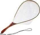 Creative Angler Fly Fishing Net With Rubber Basket And Wooden Frame Handle -...